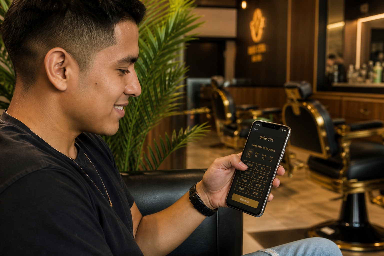 Cliente reservando desde el teléfono